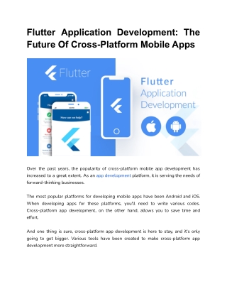 Flutter Application Development_ The Future Of Cross-Platform Mobile Apps