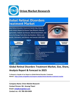 Global Retinal Disorders Treatment Market Trends, Size, Competitive Analysis and