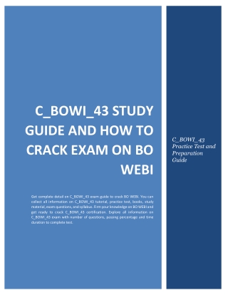 C_BOWI_43 Study Guide and How to Crack Exam on SAP BO WEBI