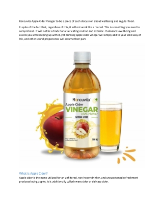 What are the Benefits of Apple Cider Vinegar