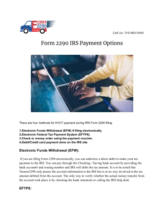 Pay 2290 Online | 2290 Form Download | IRS 2290 E-File | Form 2290 Payment