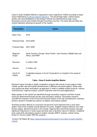 Class D Audio Amplifier Market