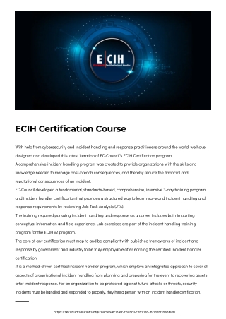 Incident Handler Certification