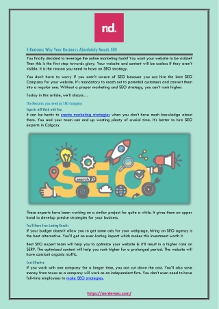 5 Reasons Why Your Business Absolutely Needs SEO