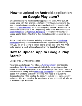 How to upload an Android application on Google Play store