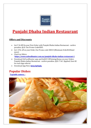 5% OFF - Punjabi Dhaba - Indian food surfers paradise, Qld