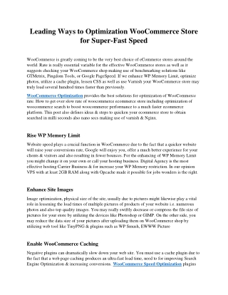 Leading Ways to Optimization WooCommerce Store for Super-Fast Speed