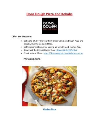 5% Off - Dons Dough Pizza and Kebabs Swan View Takeaway, WA