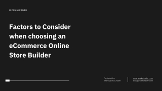 Factors to Consider when choosing an eCommerce Online Store Builder