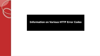 Information on Various HTTP Error Codes