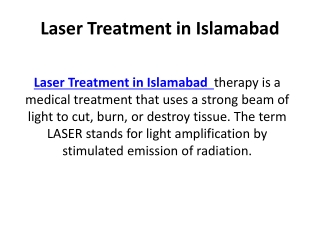 Laser Treatment in Islamabad