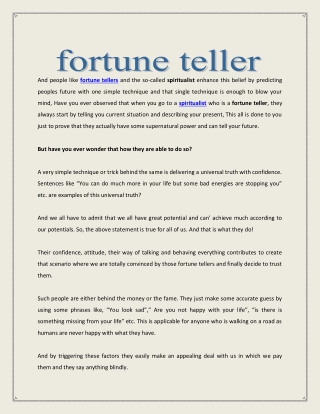 fortune teller
