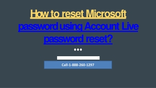 How to Reset Microsoft Live.Com Password