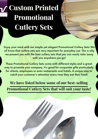 Custom Printed Promotional Cutlery Sets | View This PDF File