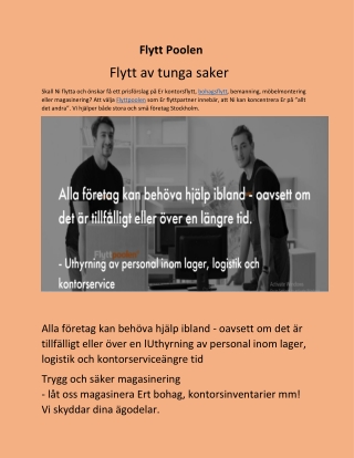 Flytt av tunga saker