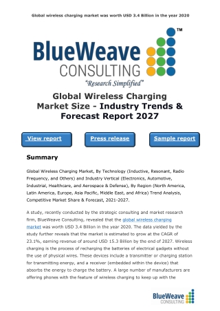 Global wireless charging market