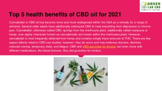 Top 5 health benefits of CBD oil for 2021