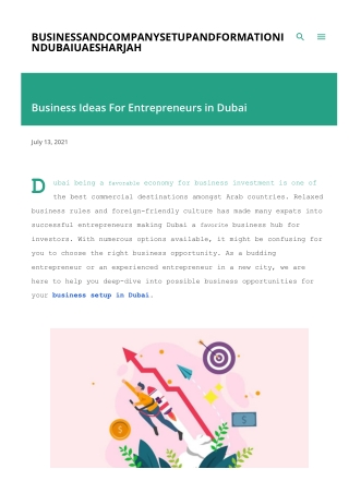 Business ideas for entrepreneurs in Dubai