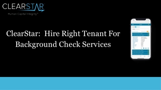 ClearStar:  Hire Right Tenant For Background Check Services