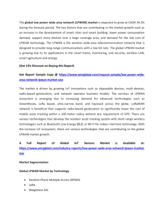 Low Power Wide Area Network (LPWAN) Market