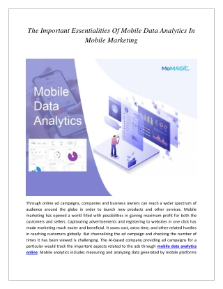 The Important Essentialities Of Mobile Data Analytics In Mobile Marketing