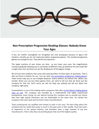 Non Prescription Progressive Reading Glasses-Nobody Know Your Ages
