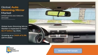 Auto Dimming Mirror Market to Reach $2.77 billion, Globally, by 2027 at 5.3% CAG