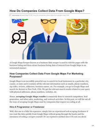 1How Do Companies Collect Data From Google Maps For Marketing