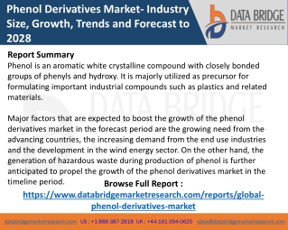 Phenol Derivatives Market : Analysis by Product Types, Application, Region