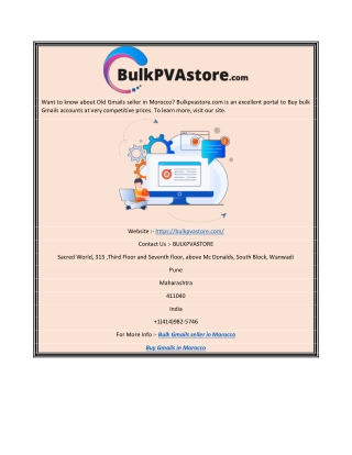 Bulk Gmails Seller in Morocco  Bulkpvastore.com