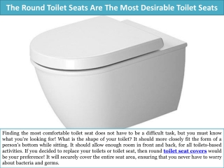 The Round Toilet Seats Are The Most Desirable Toilet Seats