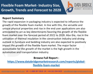 Flexible Foam Market : Analysis by Product Types, Application, Region 2027