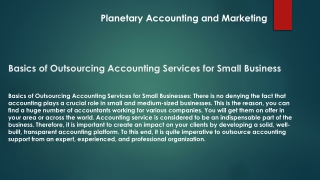 Basics of Outsourcing Accounting Services for Small Business