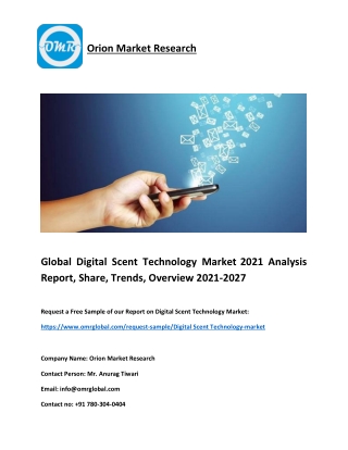Global Digital Scent Technology Market 2021 Analysis Report, Share, Trends, Over