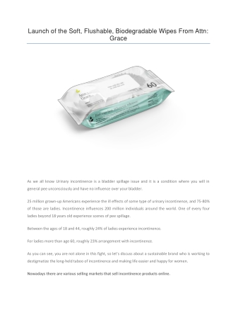 Launch of the soft-flushable-biodegradable wipes from attngrace-converted