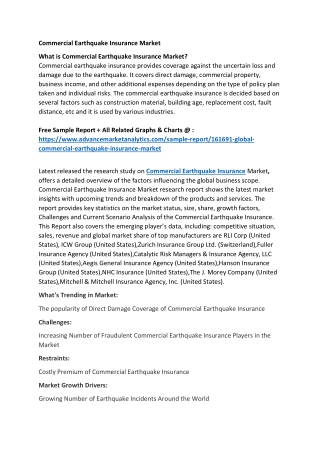 Commercial Earthquake Insurance Market