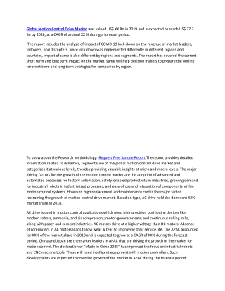 Global Motion Control Drive Market