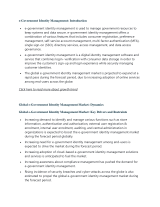 e-Government Identity Management Market