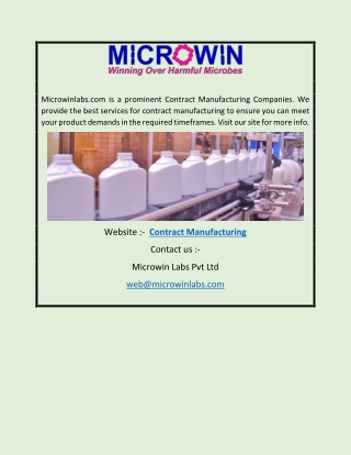 Contract Manufacturing | Microwinlabs.com