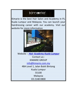 Best Hair Academy in Kuala Lumpur, Malaysia