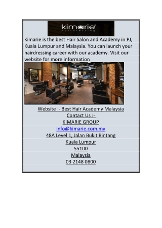 Best Hair Academy in Kuala Lumpur, Malaysia