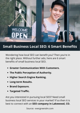 Small Business Local SEO: 6 Smart Benefits