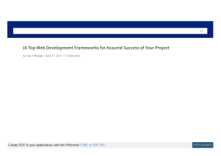 10 Top Web Development Frameworks for Assured Success of Your Project