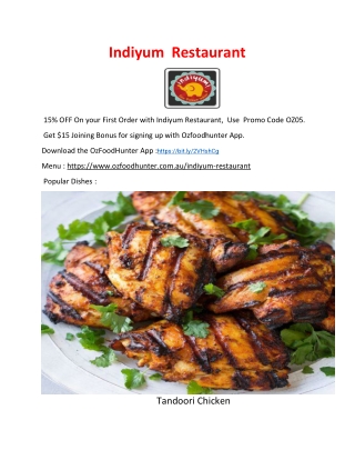 15% Off - Indiyum Indian Restaurant Caloundra Menu, QLD