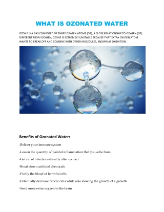 WHAT IS OZONATED WATER