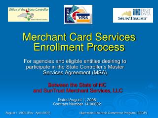 Merchant Card Services Enrollment Process
