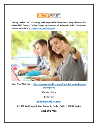 IELTS Coaching in Pitampura | Ieltsfirst.com