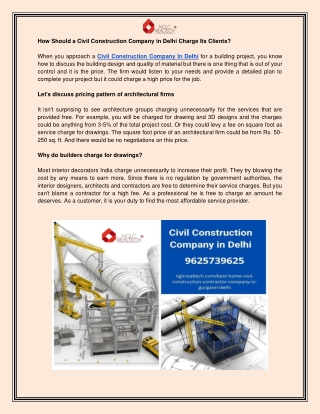 Civil construction company in Delhi