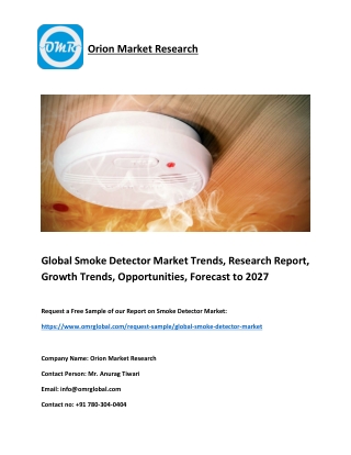 Global Smoke Detector Market Trends, Research Report, Growth Trends, Opportuniti