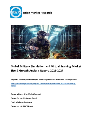 Military Simulation and Virtual Training Market Size & Growth Analysis to 2027